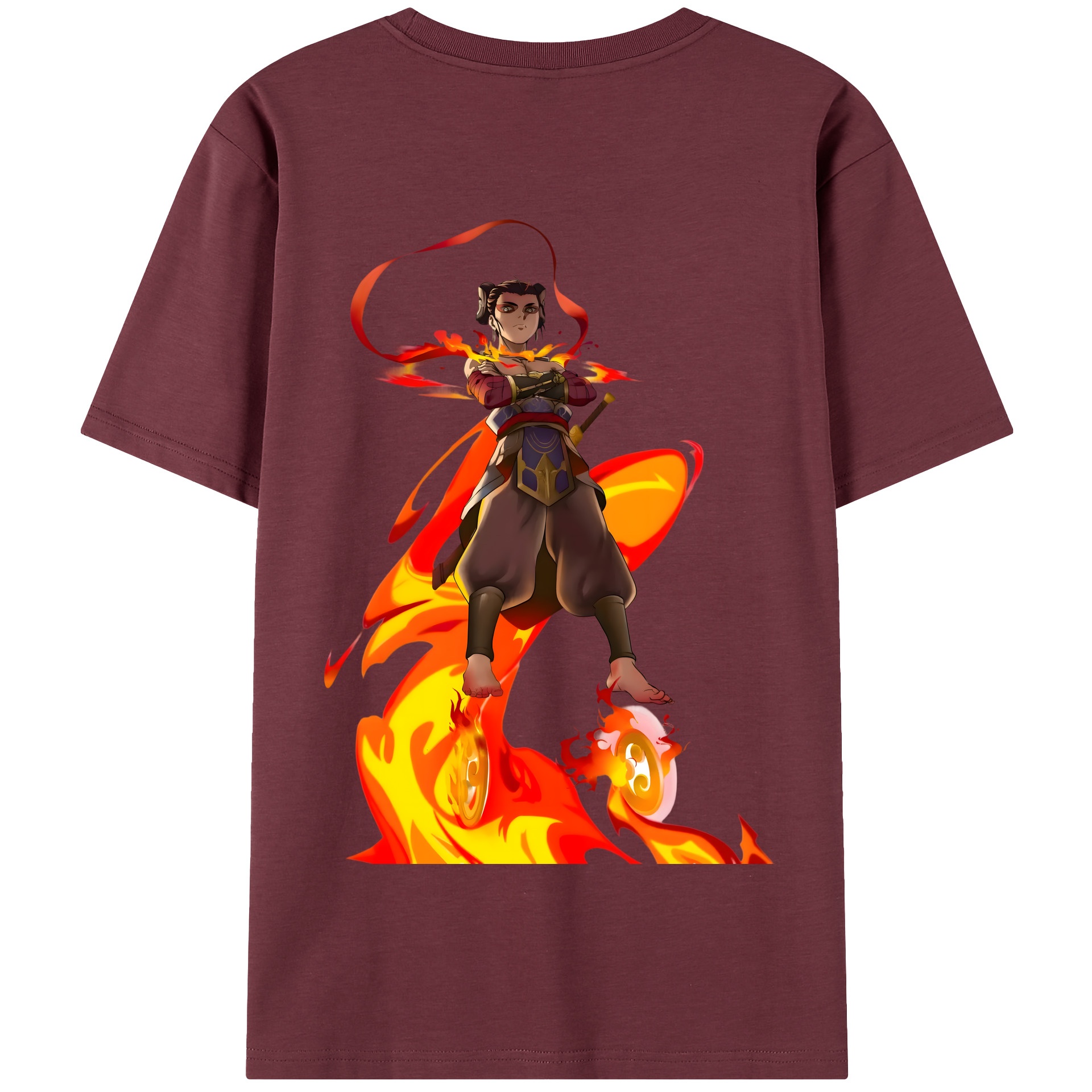 （画像用） Ne Zha 2 ナタ 魔童の大暴れ 綿100％半袖Tシャツ（背面プリント）